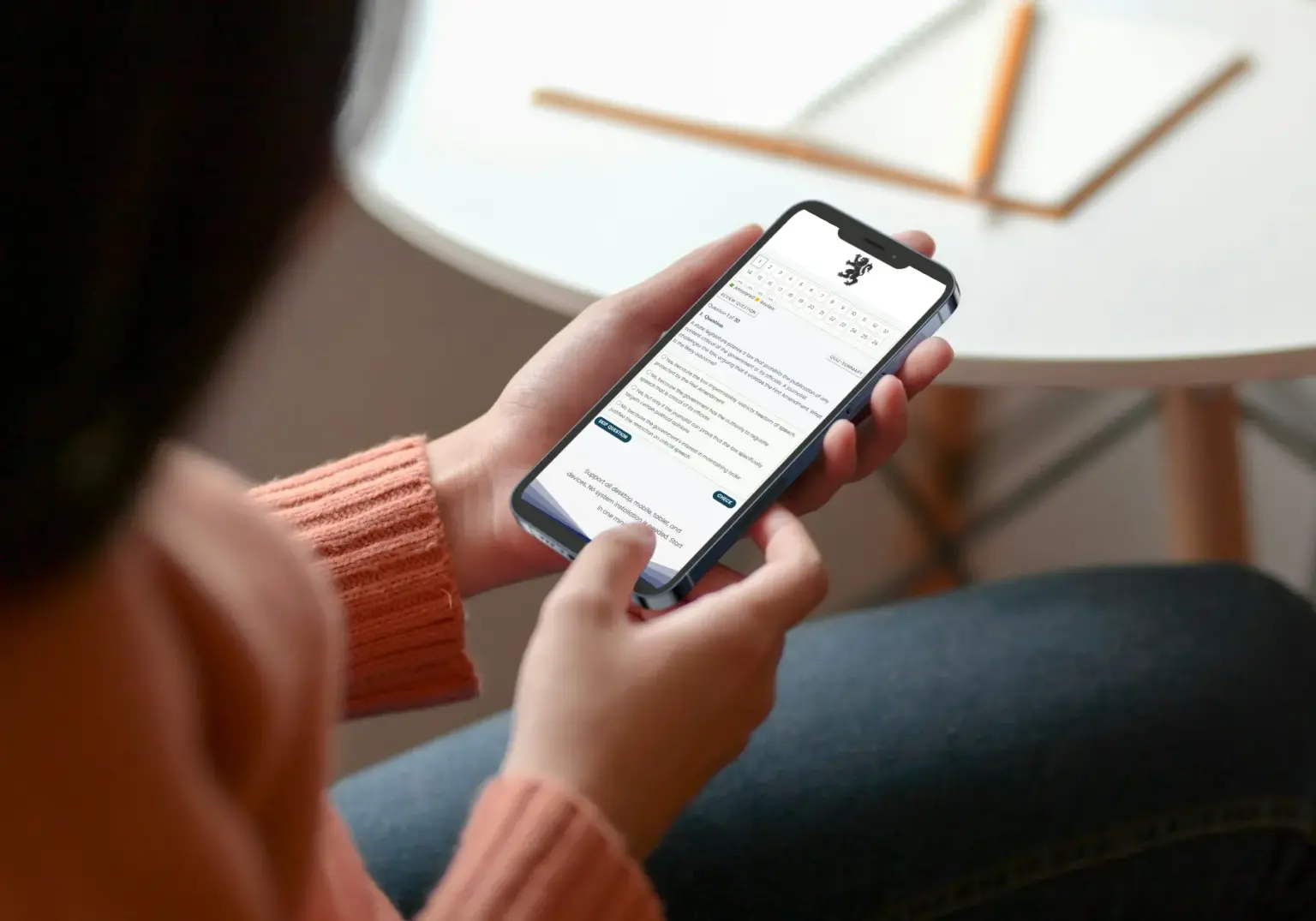 Candidate using Home Inspect Cert on mobile